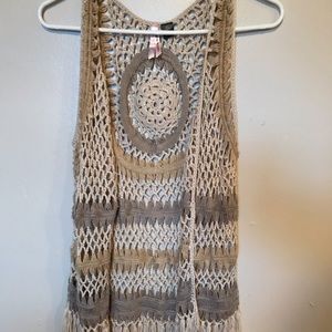 Crochet tank cardigan